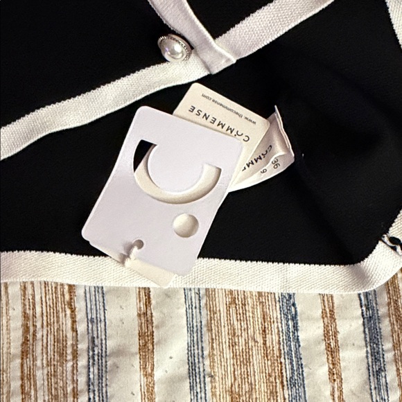 Elegant black & white faux button down dress - Picture 8 of 12